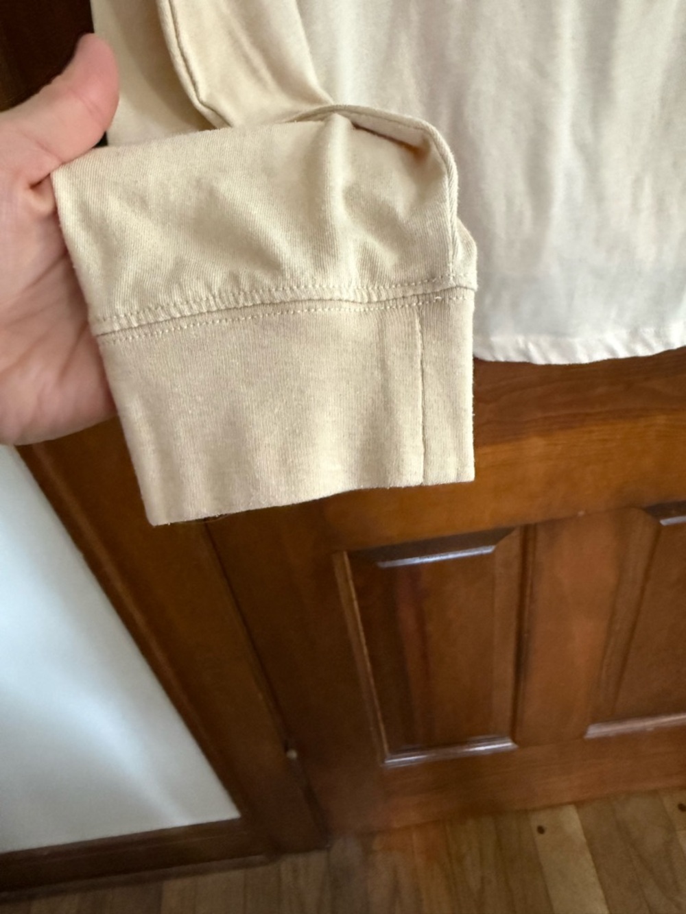 JCrew Long-Sleeve Crewneck jersey Washed Shirt in Beige - Picture 6 of 7